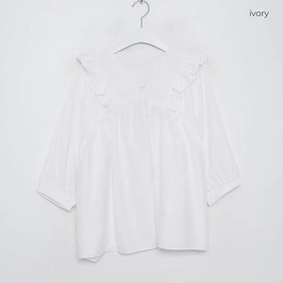 V-neck frill blouse