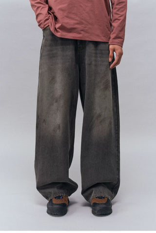 [Monterest] Washed Wide Leg Denim Pants