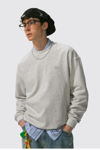 [Monterest] Relaxed Fit Logo Embroidered Sweatshirt