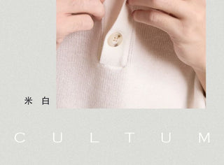 [CULTUM] Cotton Henley Neck Relaxed Knit Top