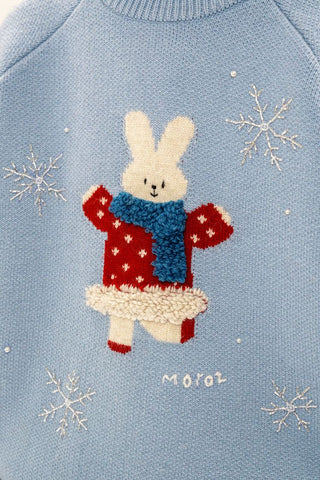[Moromoro2] Bunny Snowflake Pearl Beaded  Sweater