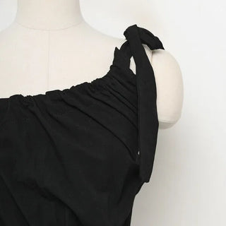 One-shoulder ribbon top