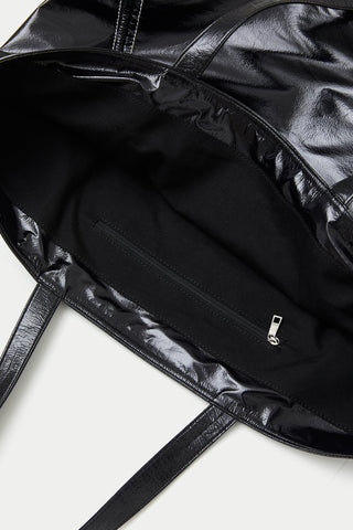 BIG COATING TOTE BAG IN BLACK