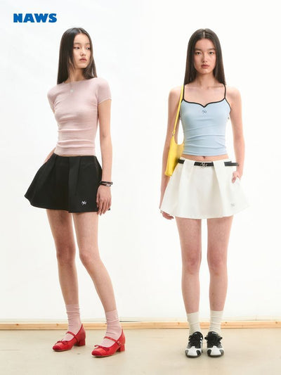 [NOTAWEAR] Double Pleated Umbrella Skirt
