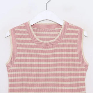 Striped Sleeveless Knit
