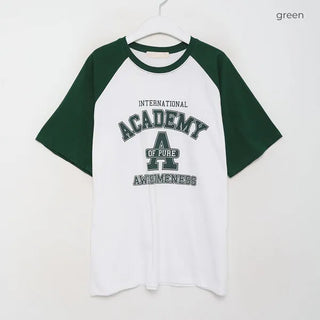 (Unisex) Raglan Sleeve Printed T-Shirt