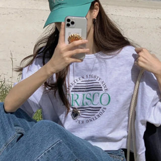 Push print short-sleeved sweatshirt in 4 colors!