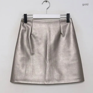 Leather mini skirt