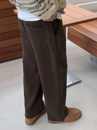 Allo One-Pleat Drawstring Fleece-Lined Training Pants