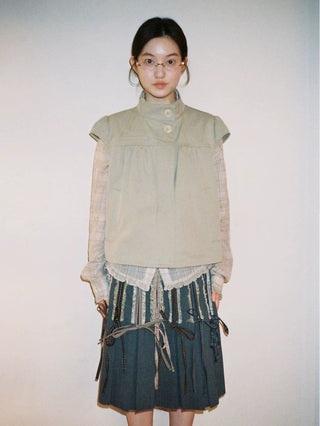 [Moromoro2] Puff Sleeve A-Line Short  Jacket