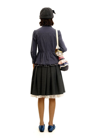 [Moromoro2] Baby Collar Bubble Sleeve Pleated  Shirt
