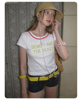[NECY] Glitter Neckline Rhinestone Short