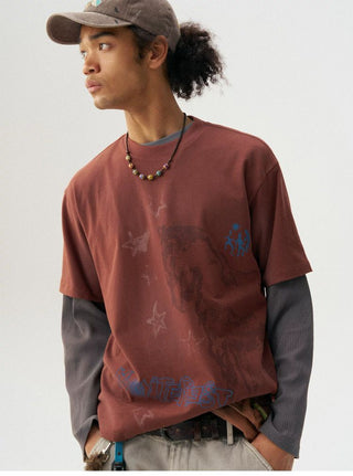 [Monterest] Washed Horse Sketch Print Tee