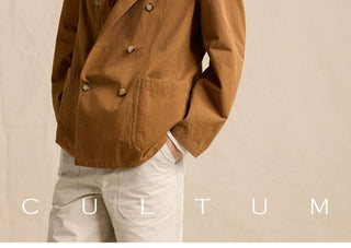 [CULTUM] Cotton Twill Double-Breasted Blazer