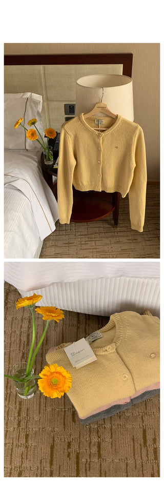 Cashmere round neck cardigan, 6 colors