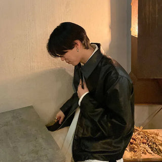 (Unisex) String Leather Jacket