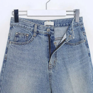 Washed denim pants