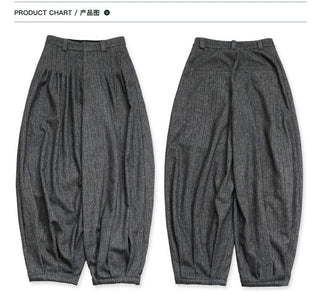 [Moromoro2] Wool Pleated Tapered Wide Pants