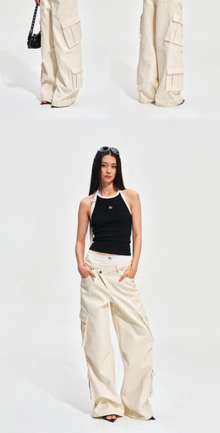 [NOTAWEAR] Cotton Twill Multi-Pocket Wide Leg  Pants