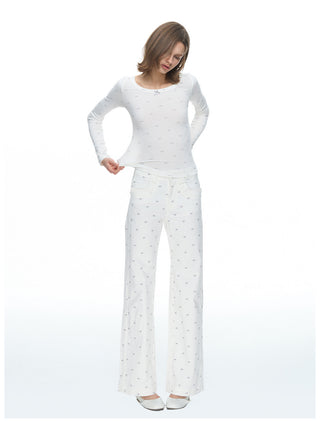 [NECY] Ribbon Allover Cutout Knot T