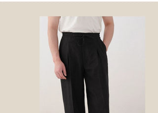 [CULTUM] Linen Drawstring Trousers