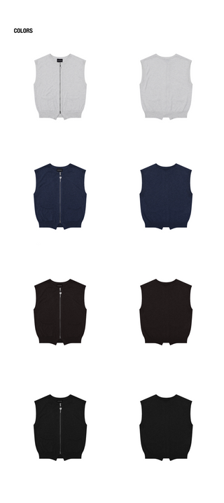 [MASONPRINCE] Sleeveless Zip-up Cardigan