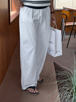 Libero Pigment Linen Long Wide Pants