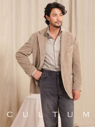[CULTUM] Knitted Corduroy Blazer