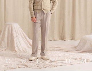 [CULTUM] V-Neck Cotton Cashmere Blend Cardigan