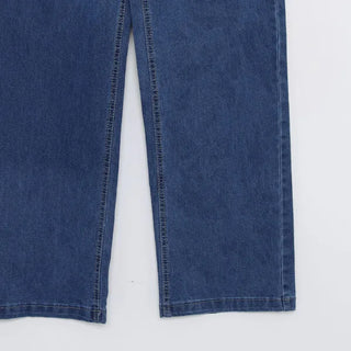 Wide-leg long denim pants
