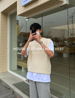 House Cotton Linen Vest (High Q)
