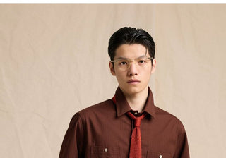 [CULTUM] Washed Cotton Work Shirt with Pockets