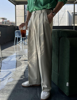 Zimba Double-Pleat Wide Elastic Slacks (3 colors)