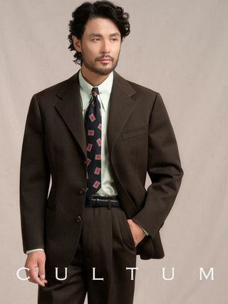 [CULTUM] 1930s Wool Blend Twill 3-Piece Suit