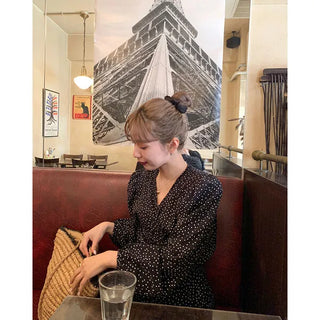 Polka Dot Wrap Mini Dress