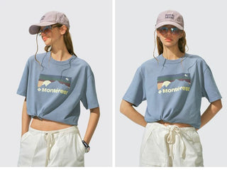 [Monterest] Washed Distressed Mountain Print T-Shirt