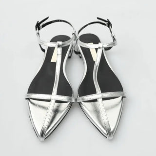 Pointed back strap sandals