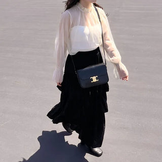 Can-can frill long skirt