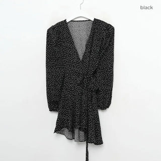 Polka Dot Wrap Mini Dress