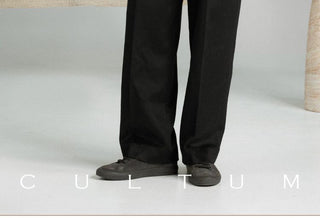 [CULTUM] Wool Blend High-Waist Tapered Trousers