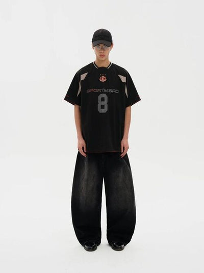 [MASONPRINCE] Oversized Deconstructed Jersey T-Shirt