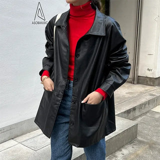 Long leather jacket