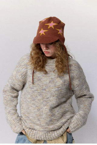 [Monterest] Multicolor Yarn Blend Crewneck Sweater