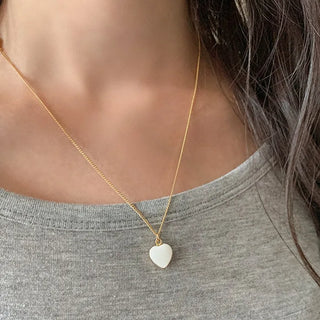 White heart necklace