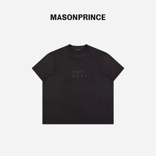[MASONPRINCE] Mirror Logo Print Slim Fit T-Shirt