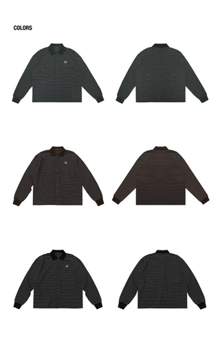 [MASONPRINCE] Striped Washed Cotton Tie Cardigan