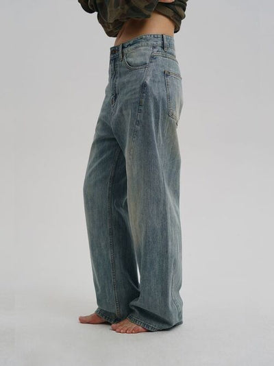 [MASONPRINCE] Slub Washed Curved Jeans