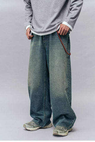 [Monterest] Washed Wide Leg Denim Pants