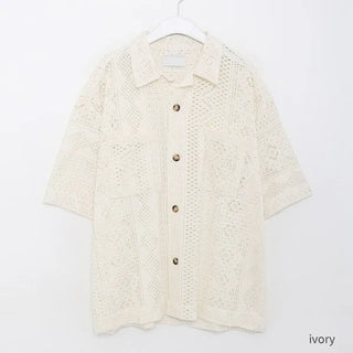 Lace half-sleeve shirt