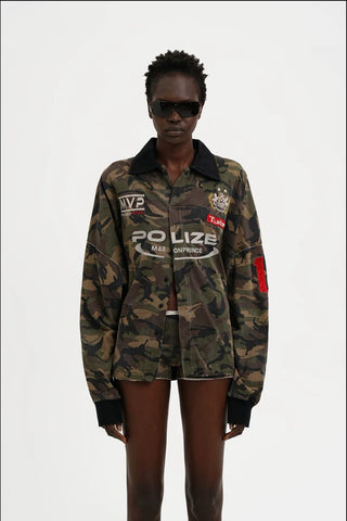 [MASONPRINCE] Camouflage Racing Knit Top